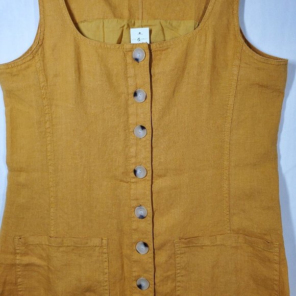 LOFT Lou & Grey Dress Linen Tank Golden Maple Size Small 38" bust NWT - Picture 9 of 14